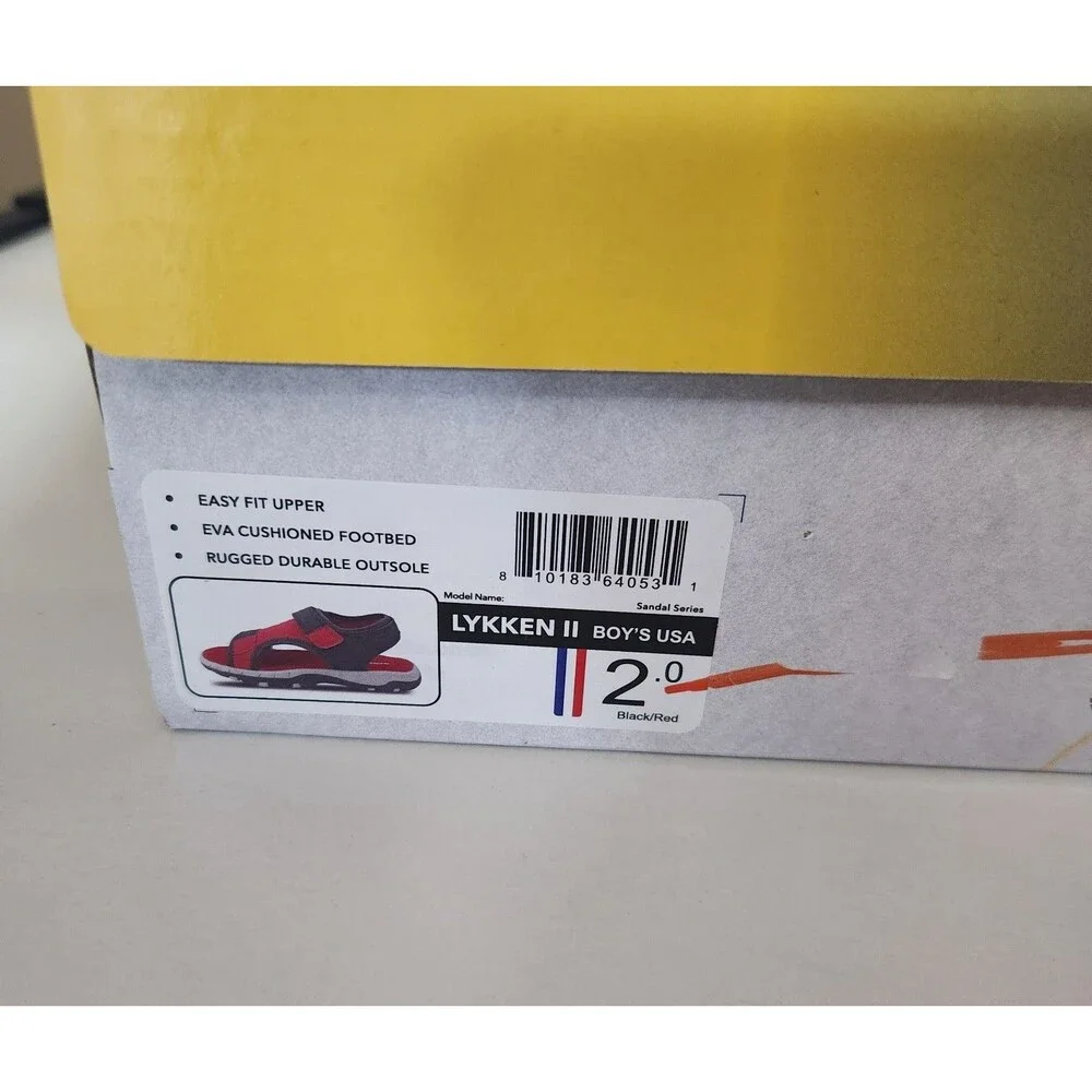 Everest Boys Red And Black Sandals Kids Size 2 - Picture 4 of 5